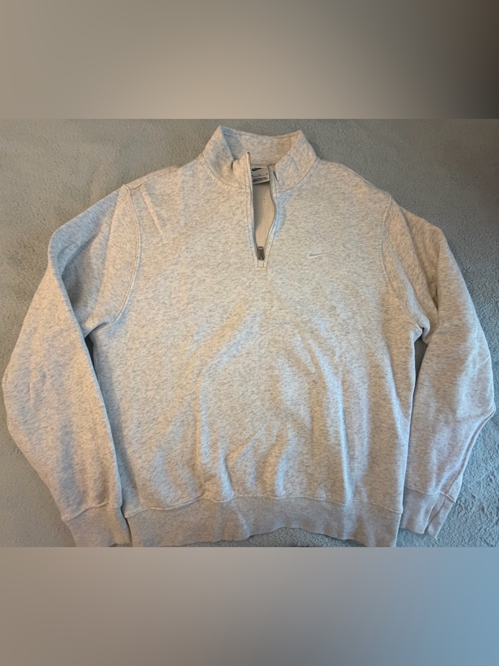 Nike Men's Light Heather Gray Quarter-Zip Pullover